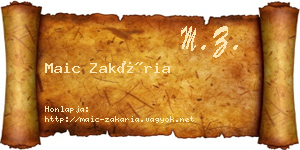Maic Zakária névjegykártya